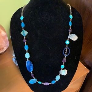 Natural stone and bead necklace